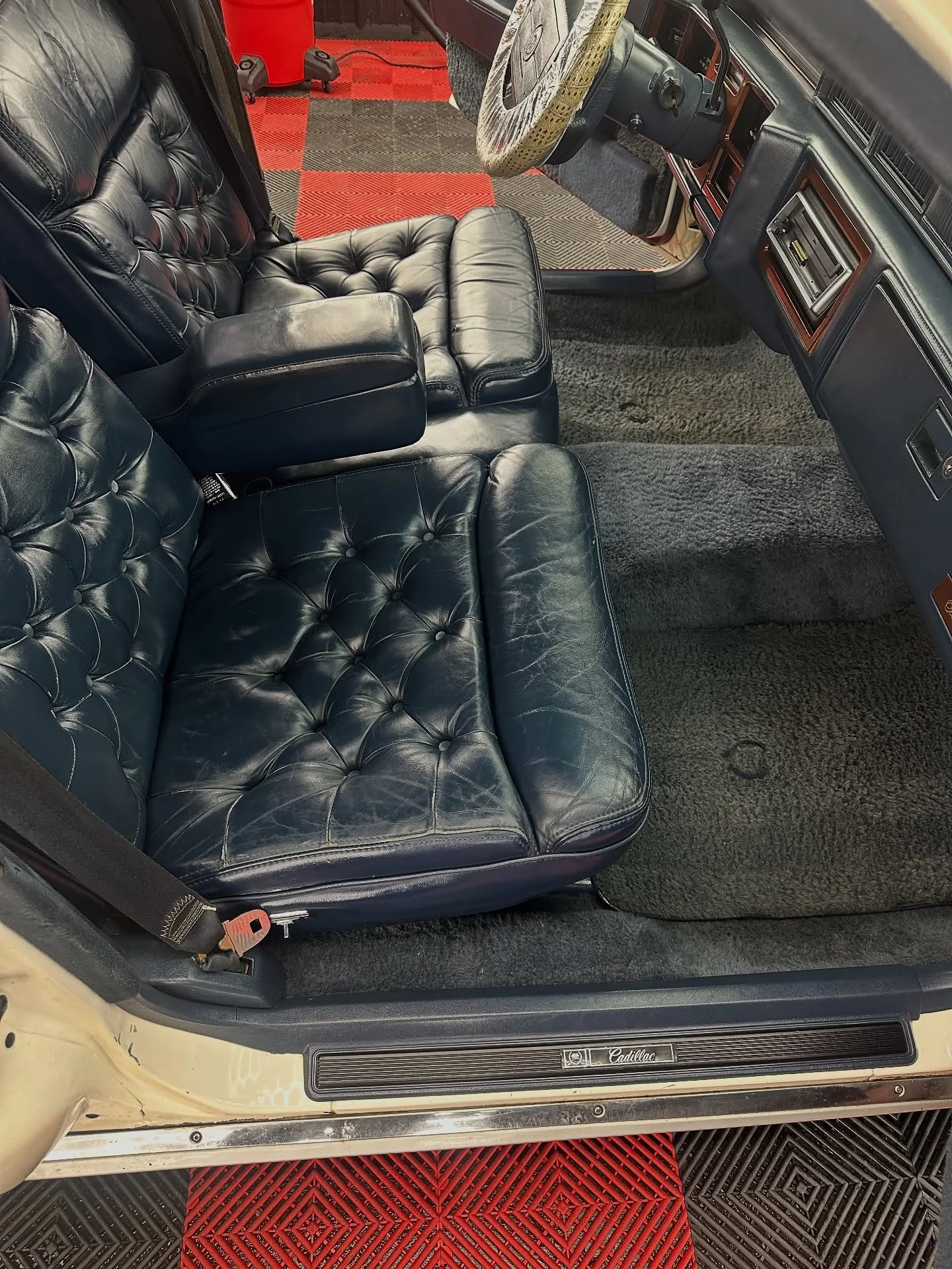 Classic Cadillac interior after car detailing in Buffalo NY